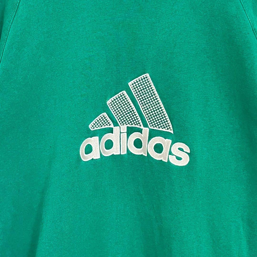 adidas アディダス スウェット 2XL センターロゴ 刺繍ロゴ 90s