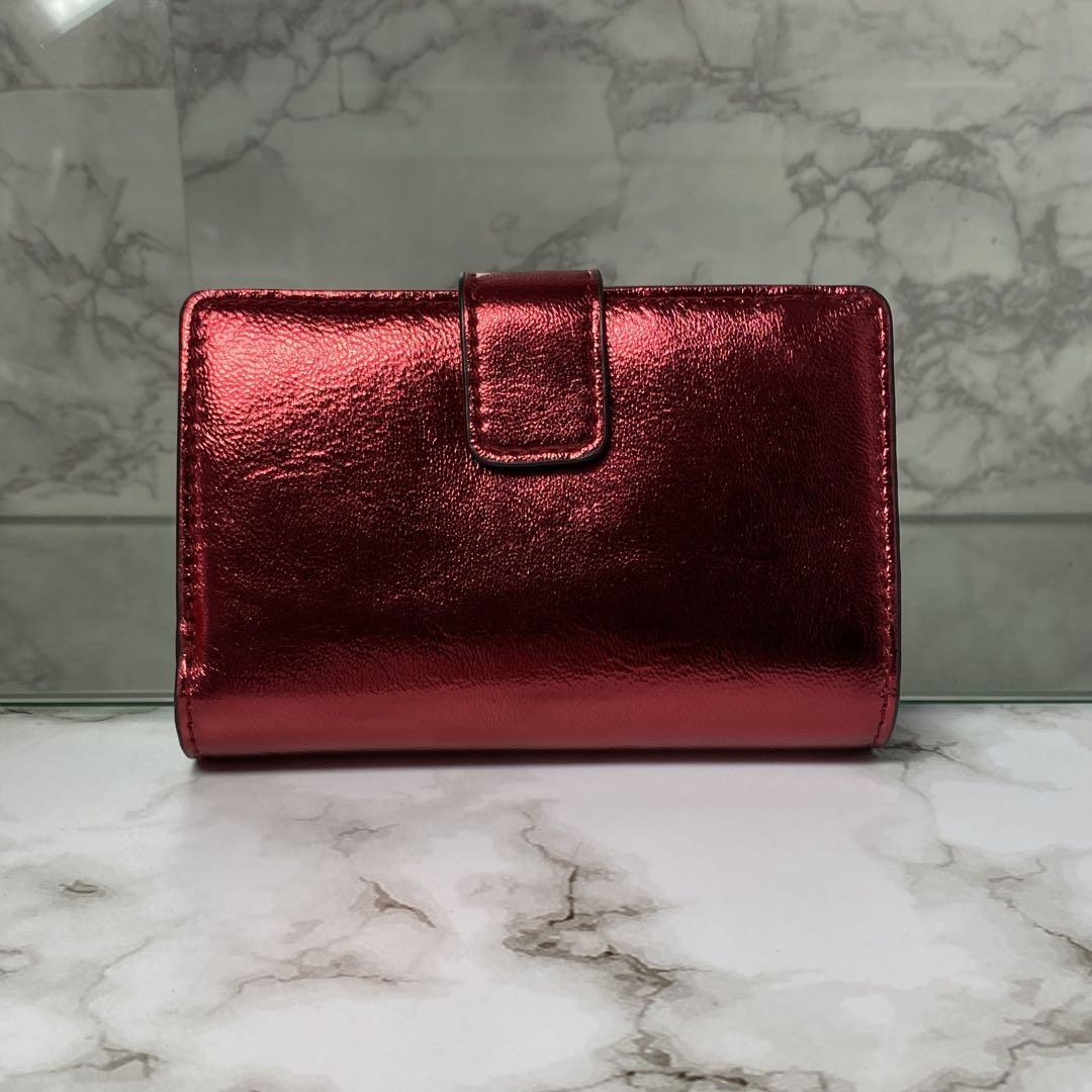 未使用 MICHEAL KORS マイケルコース 二つ折り財布 レッド 未使用 MICHEAL KORS マイケルコース 二つ折り財布 レッド