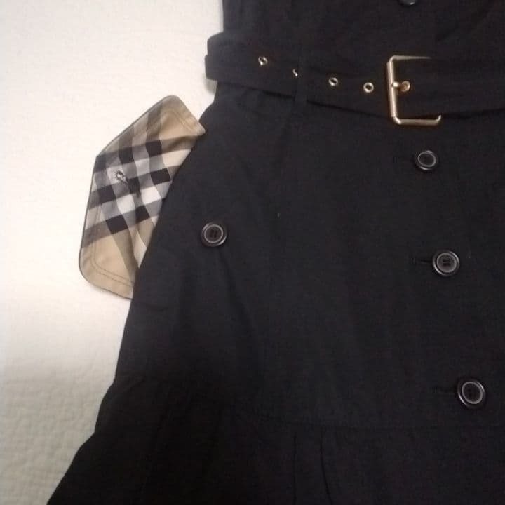 バーバリーブルーレーベルトレンチワンピース黒38L BURBERRY
