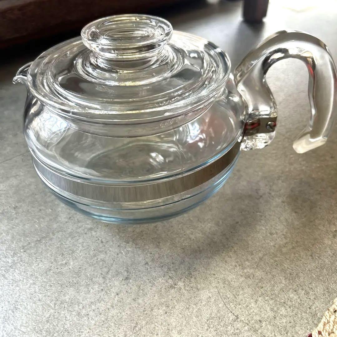 アメリカン ヴィンテージ OLD PYREX ガラス製ティーポット 未使用❗️アメリカン ヴィンテージ Old Pyrex ガラス製ティーポット