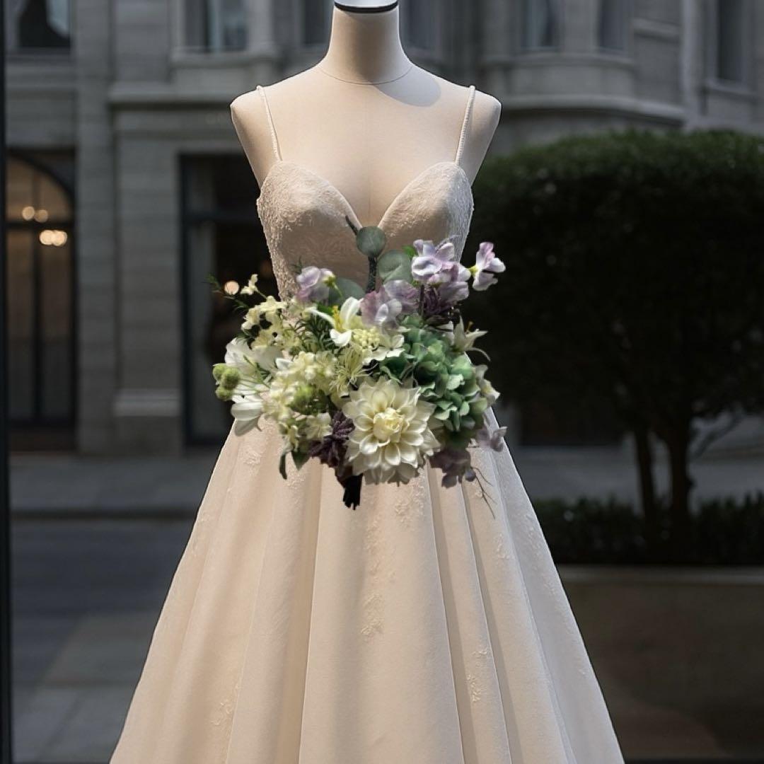 【即納】ウェディングブーケ 造花 アーティフィシャルフラワー　結婚式　パープル