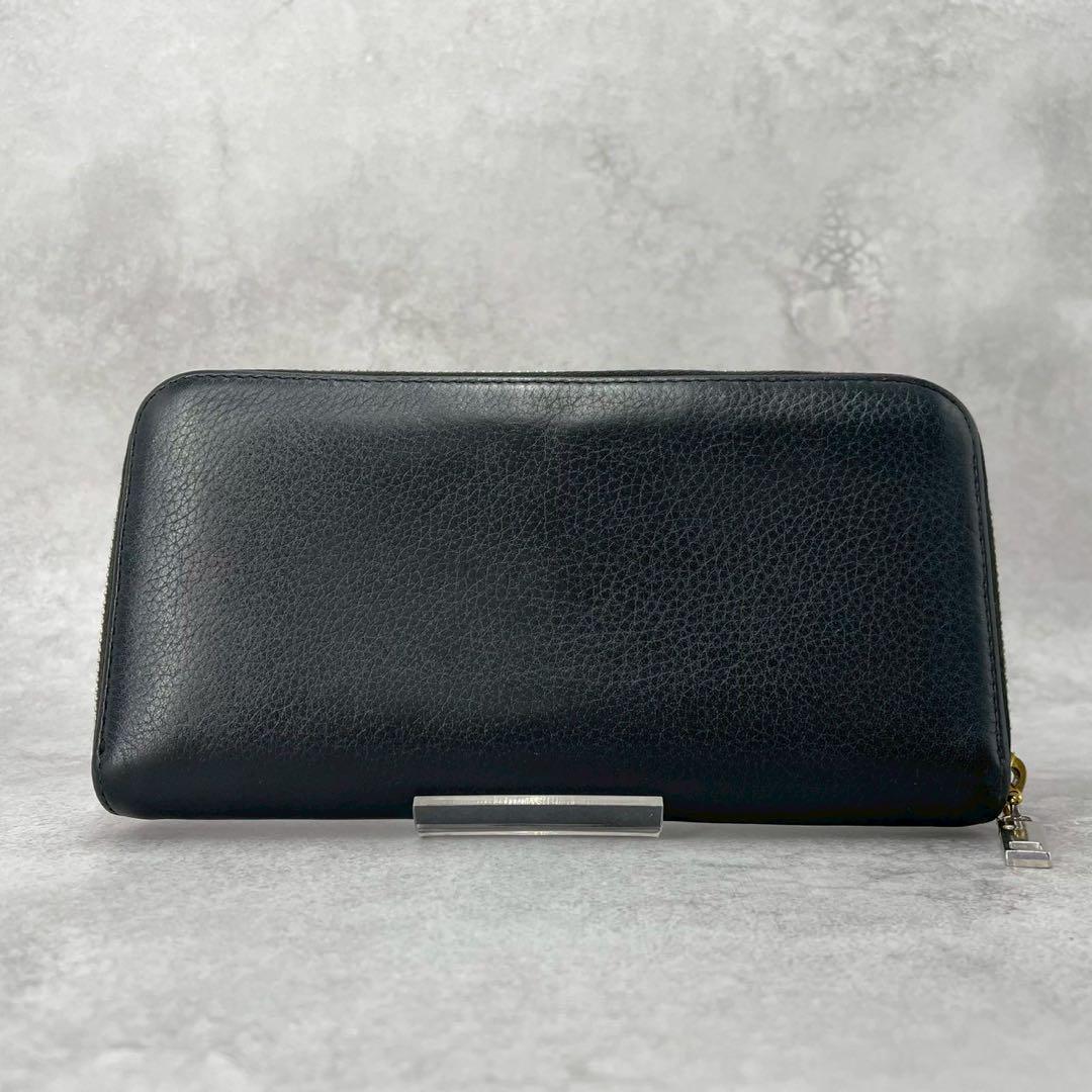 【美品】PRADA 長財布　ラウンドファスナー　ヴィッテロダイノ　ロゴ金具　黒