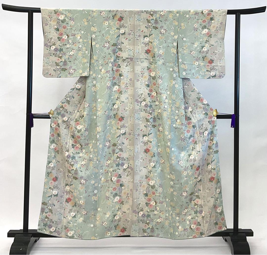 SALE- 正絹花柄小紋 八掛付 福岡市南区の呉服店で着物・男きもの