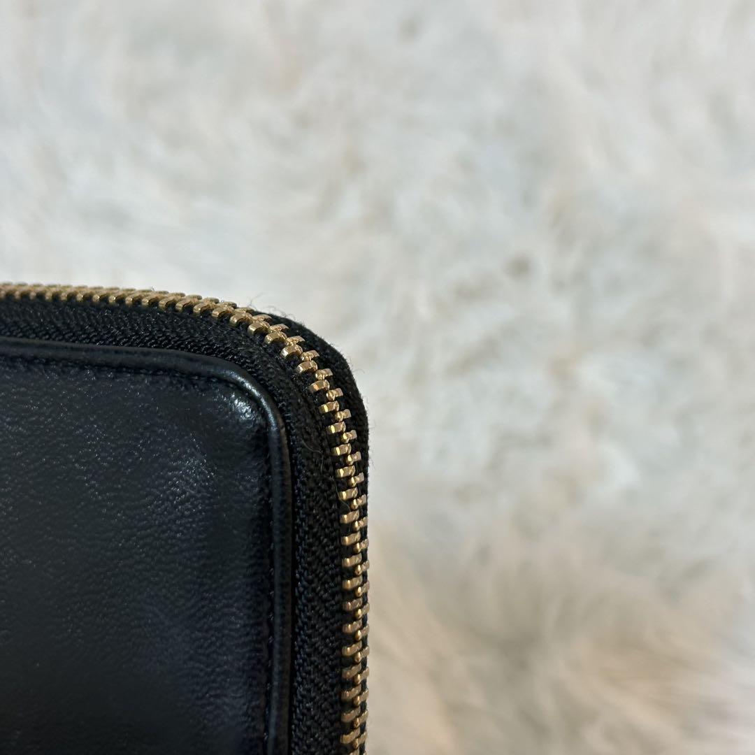 【希少✨ワイズ】美品　ポーター　ラウンドジップ　ブラック　レザー　コンパクト財布