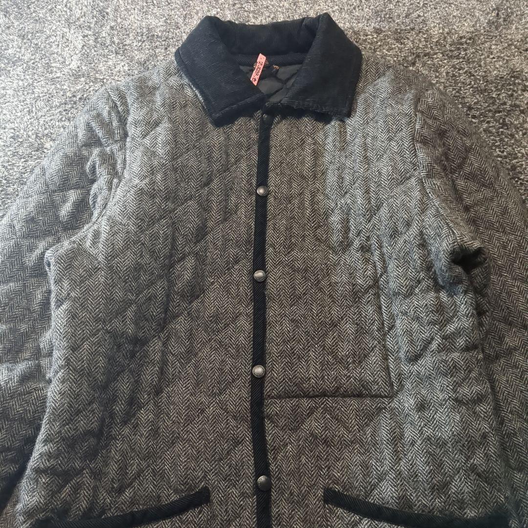 LAVENHAM グレー ヘリンボーン キルティングジャケット 44 大きい LAVENHAM グレー ヘリンボーン キルティングジャケット 44 大きい