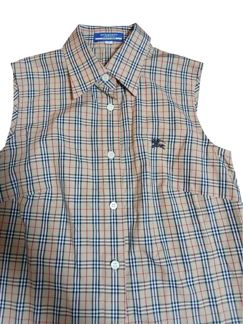 美品』Burberry ノースリーブ チェックシャツ - メルカリ