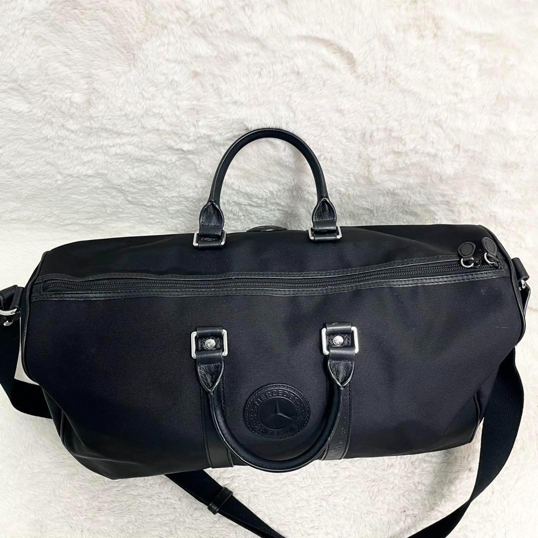 美品 ハンティングワールド メルセデスベンツ ボストンバッグ 2way 黒 A4