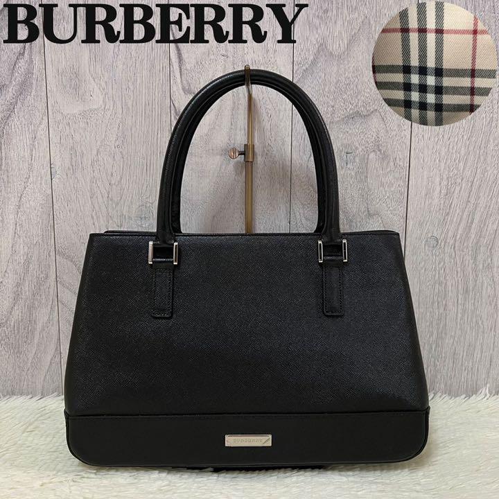 極美品♡サフィアーノレザー♡ BURBERRY トートバッグ ノバチェック