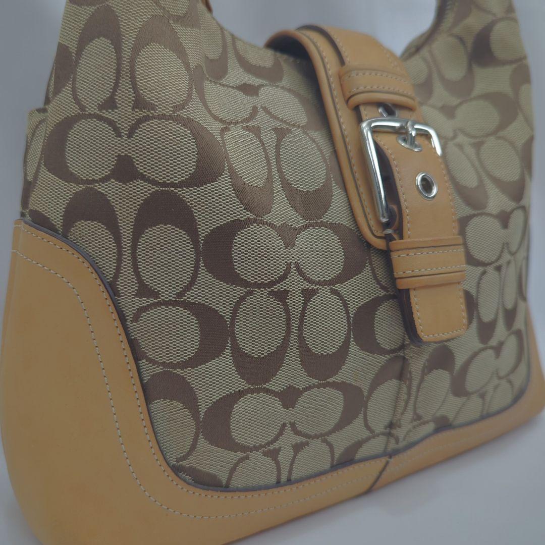 COACH コーチ ホーボー ワンショルダー バッグ ベルト 金具 シグネチャー