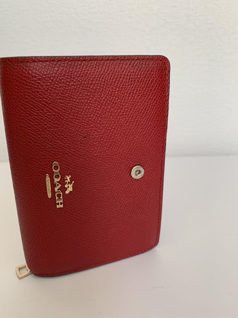 COACH レッド 二つ折り財布安価
