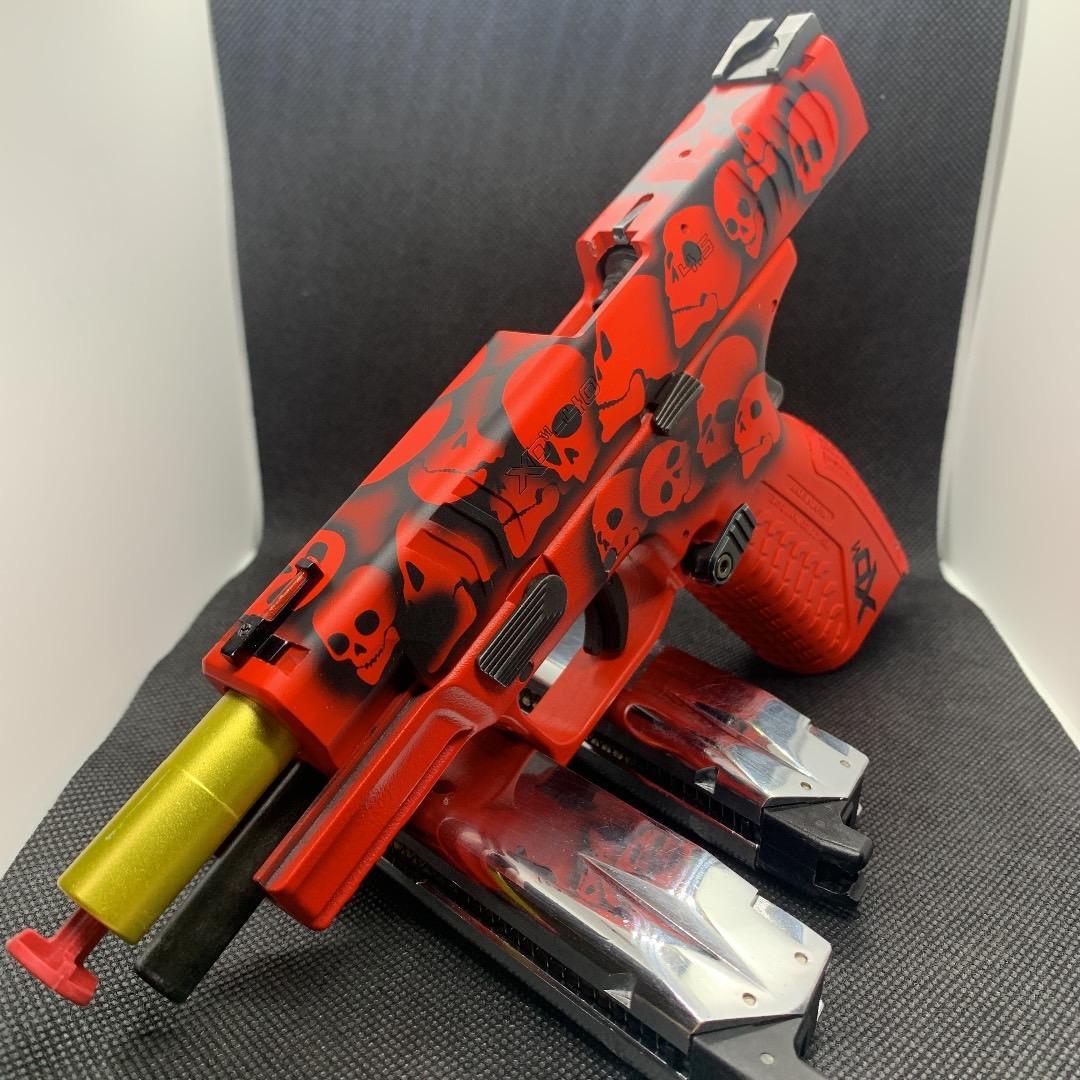 ガスガン XDM40 スカルレッド塗装 カスタム品 オマケ多数 送料無料