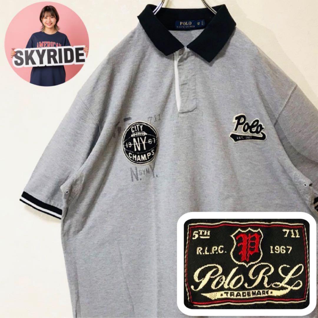 Polo Ralph Lauren メンズ ポロシャツ グレー 2XB ワッペン