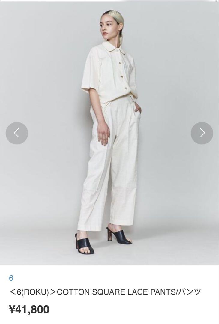 6(ROKU) COTTON SQUARE LACE PANTS