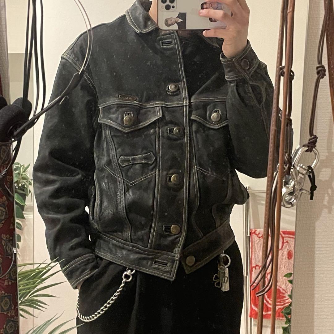 ジャケット・アウター 70~80s short real leather tracker jacket