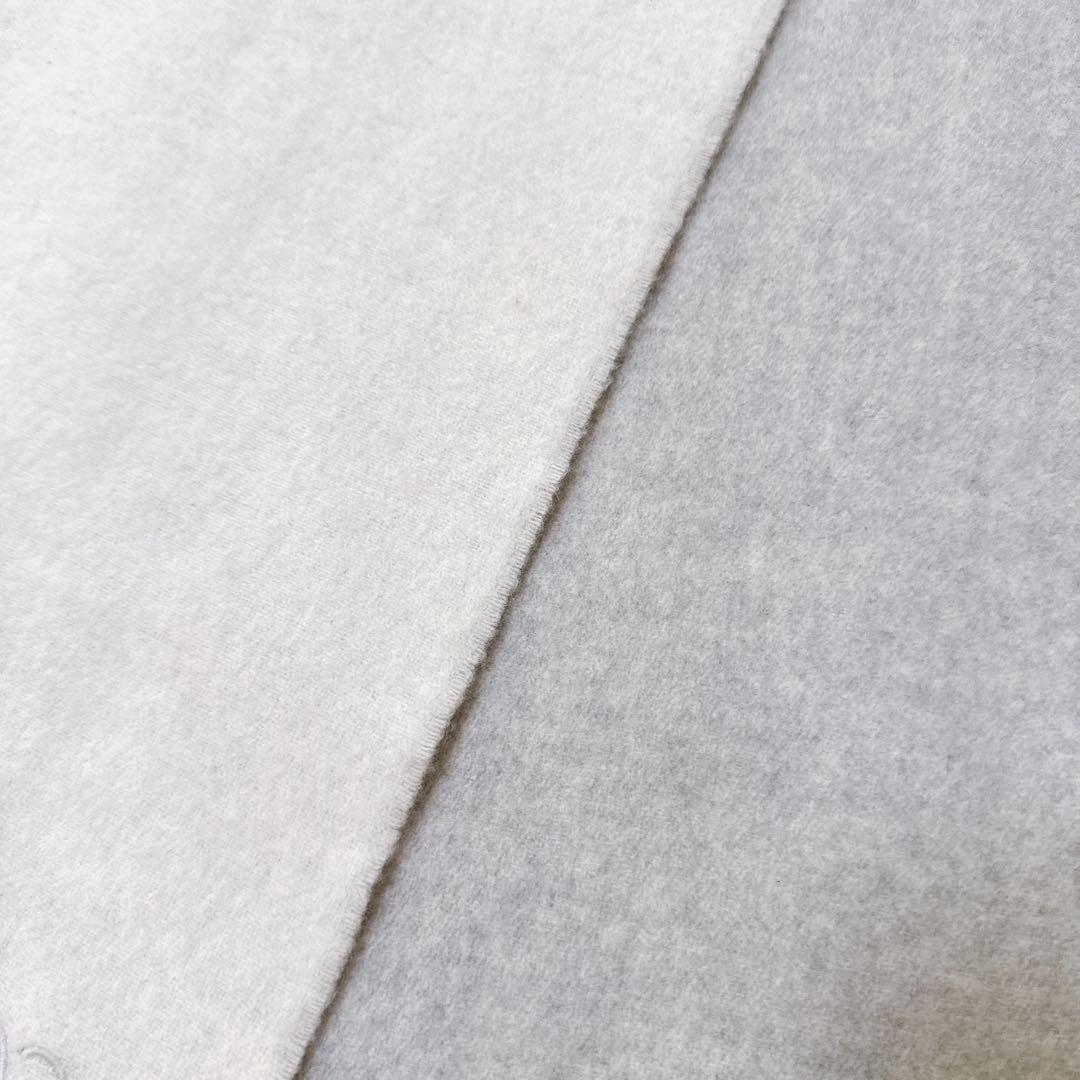 未使用級◇ロエベ ウール カシミヤ アナグラム刺繍 フリンジ ロング マフラー 未使用級◇ロエベ ウール カシミヤ アナグラム刺繍 フリンジ
