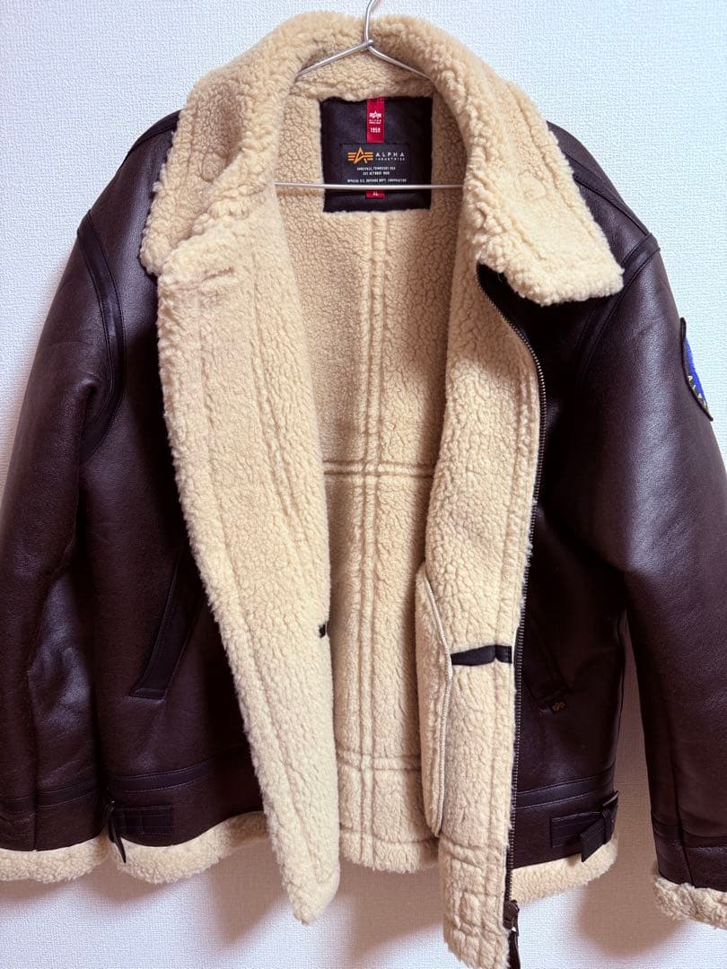 XL　アルファ インダストリーズ B-3 パッチドフェイクムートン ジャケット