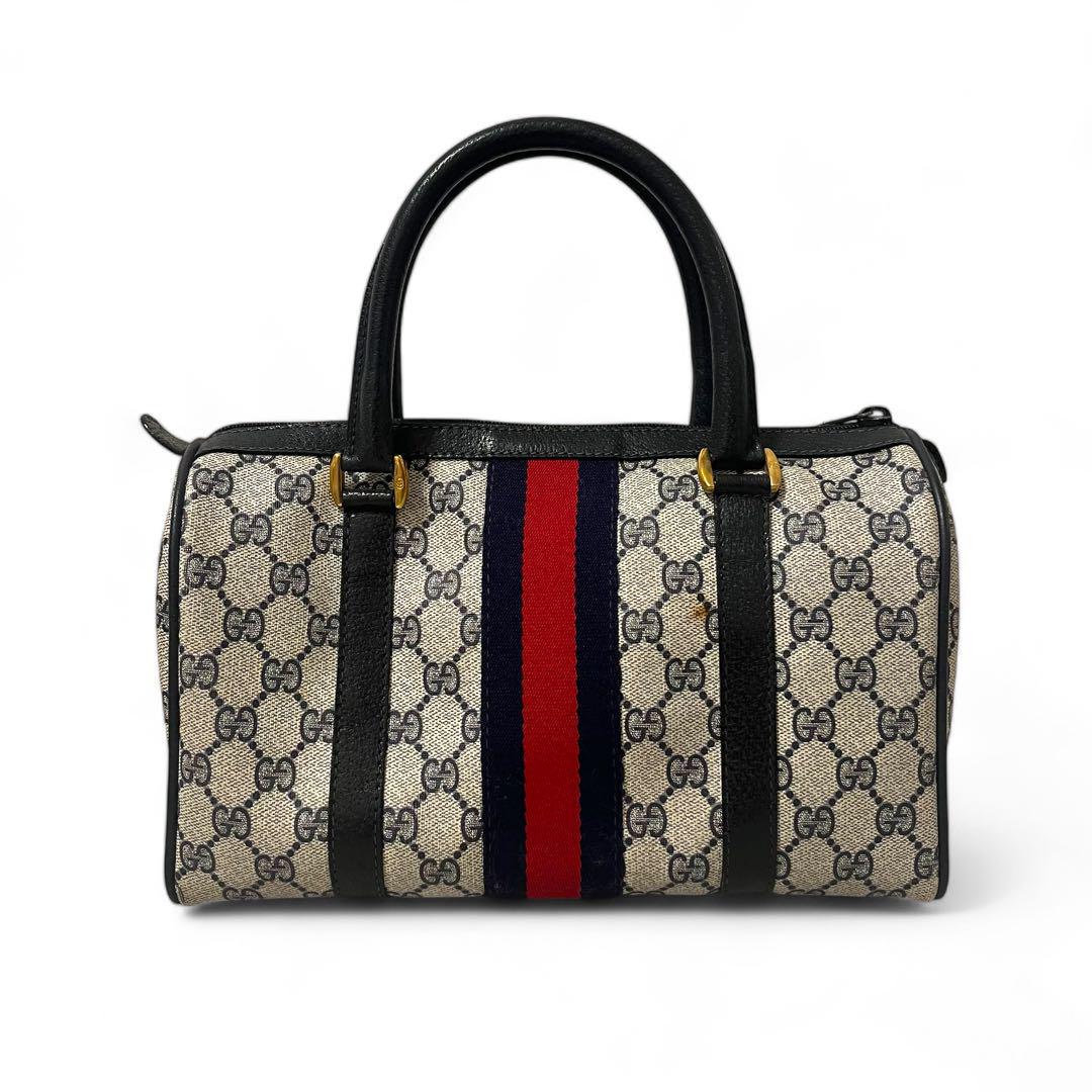 GUCCI Vintage Web stripe mini Boston bag 画像3
