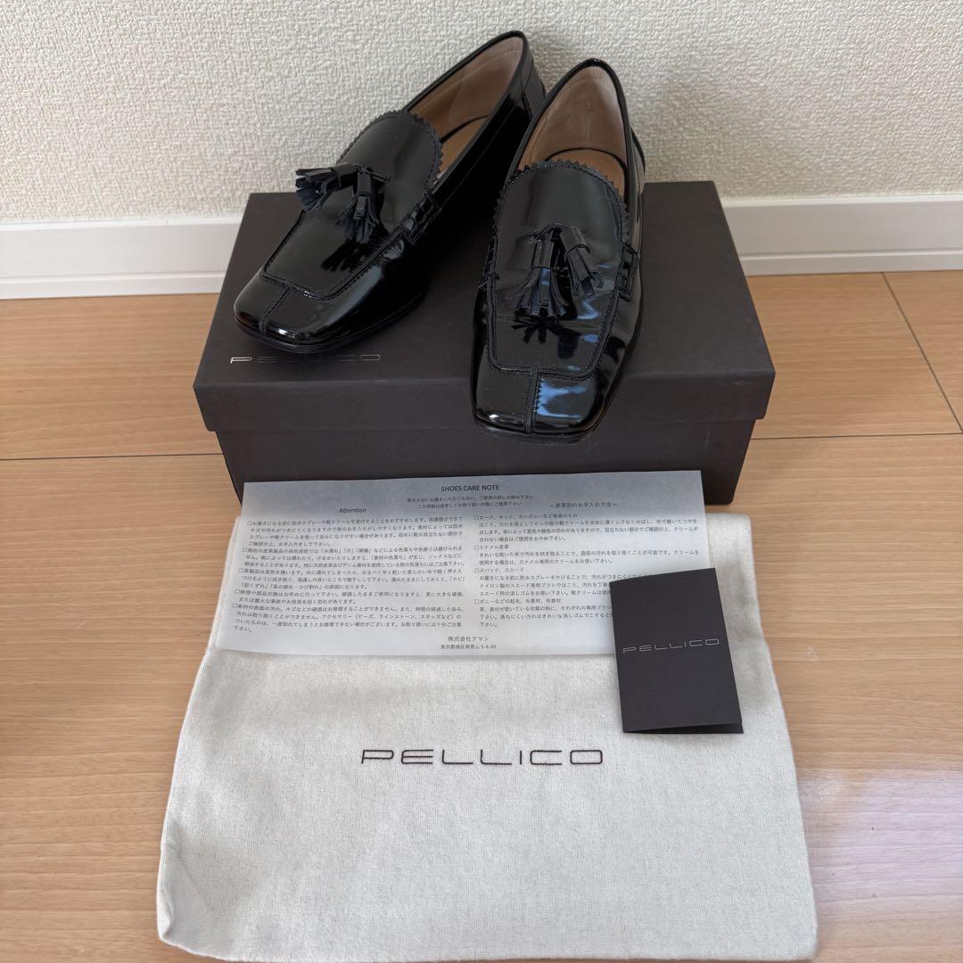 PELLICO ブラック タッセルローファー 35 - メルカリ
