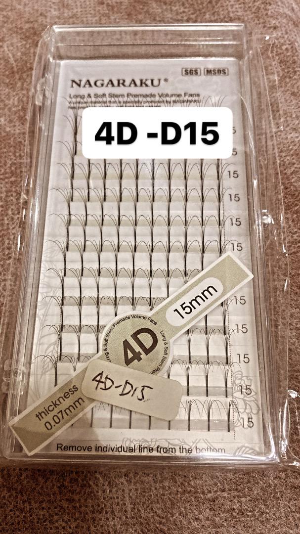 マツエク束4D120束❤︎15mm Dカール0,07mm