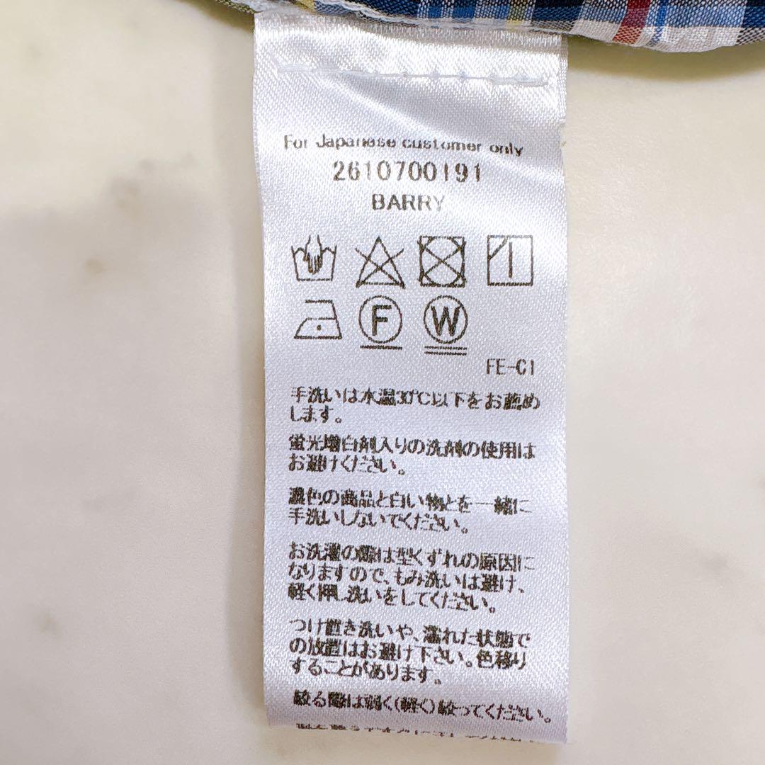 極美品✨フランクアンドアイリーン　バリー　シワ加工　ブルー　ネイビー　チェック柄