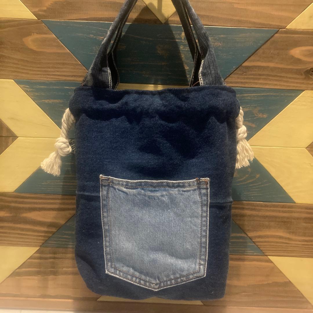 巾着ショルダーバッグ レオパード