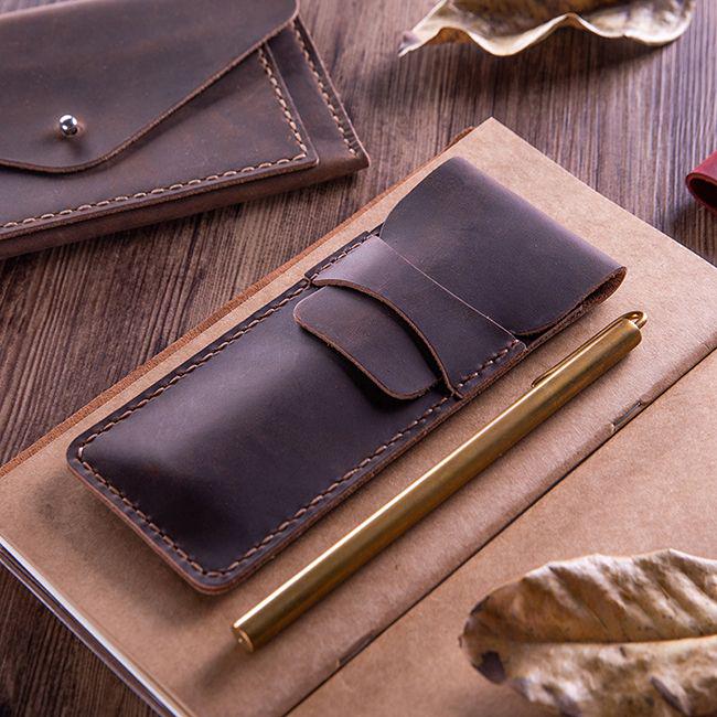 万年筆ケース コンパクト 本革 文房具 文具 収納【B00001】