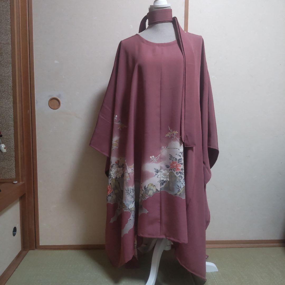 ハンドメイド 着物リメイク 正絹 紗 チュニック