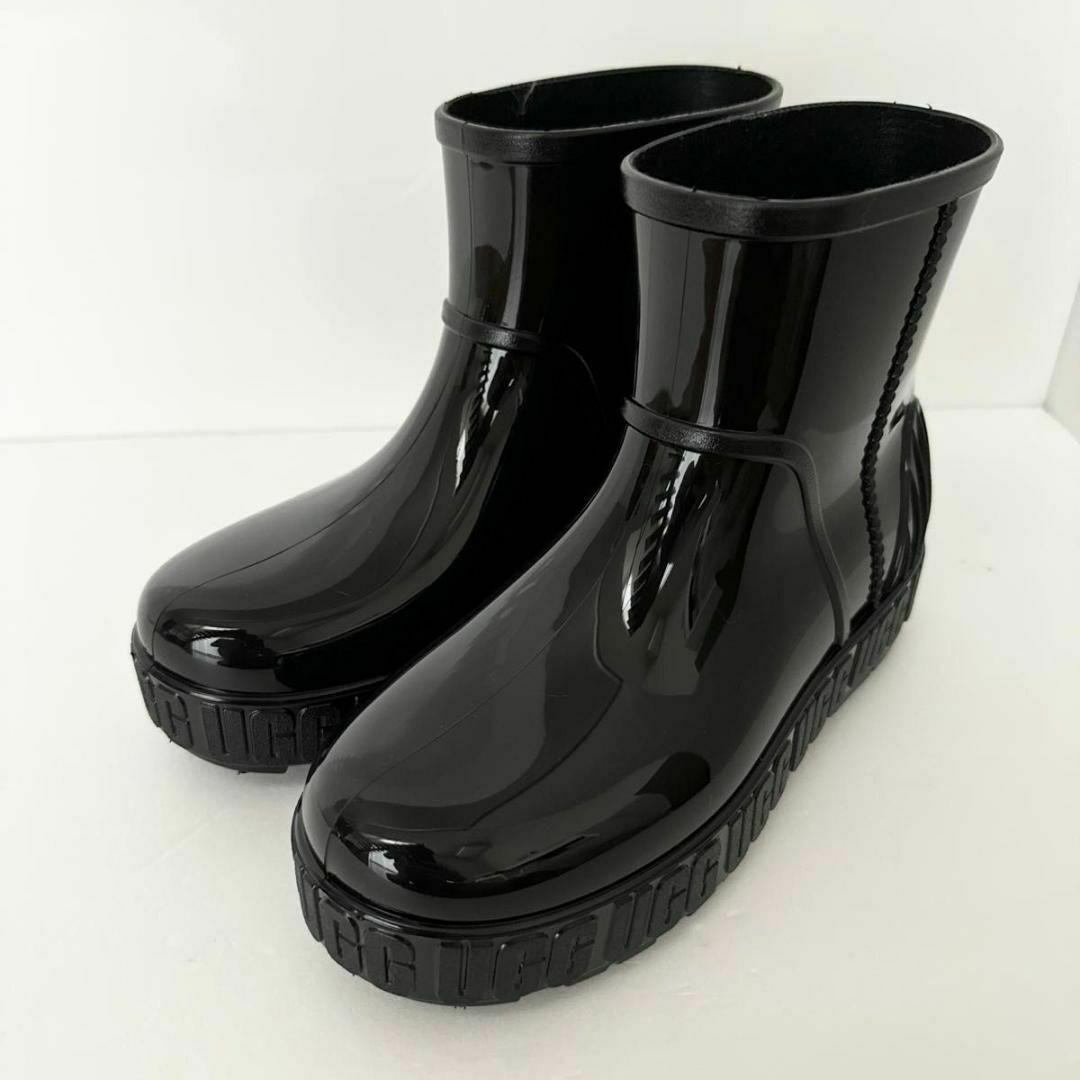 UGG レインシューズ 23センチ長靴 レインブーツ ショート 黒 ブーツ