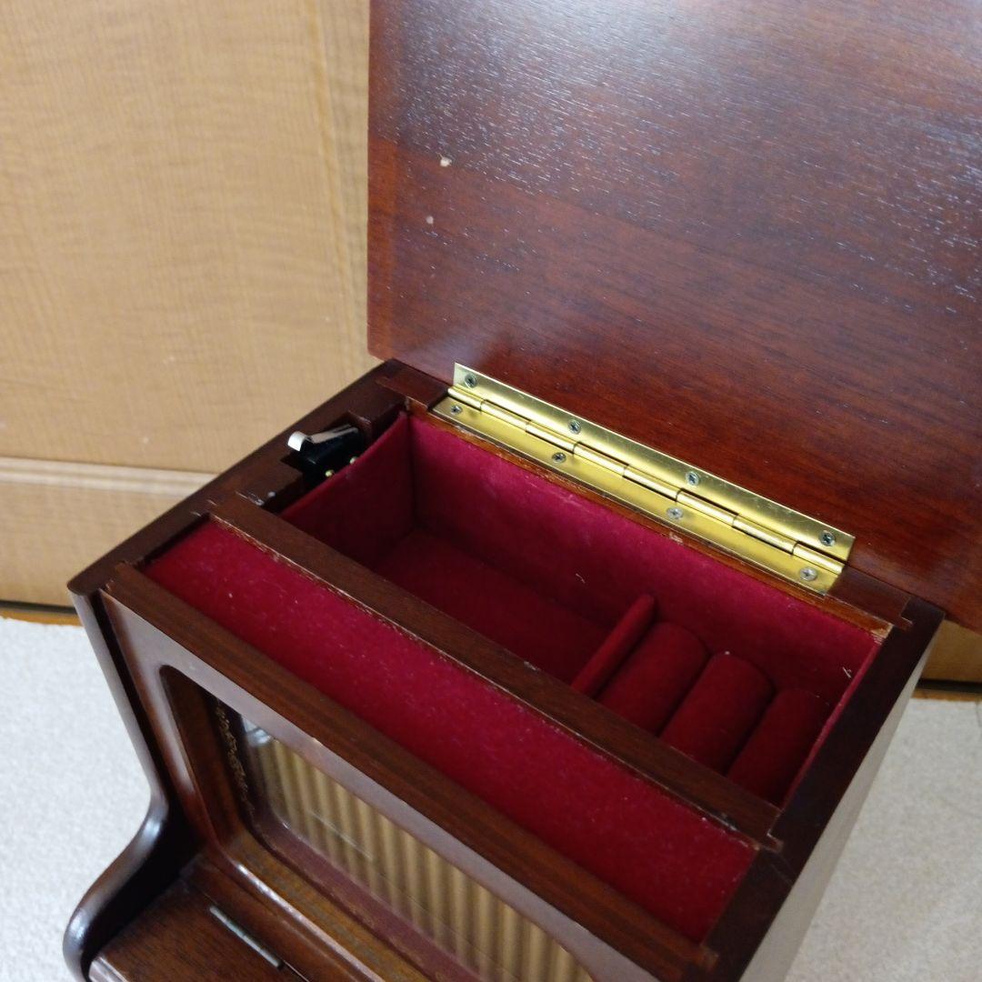 【昭和レトロ】 ELEMICA SANKYO オルゴール付き ジュエリーボックス 昭和レトロ SANKYO オルゴール付き 木製ジュエリーボックス 小物