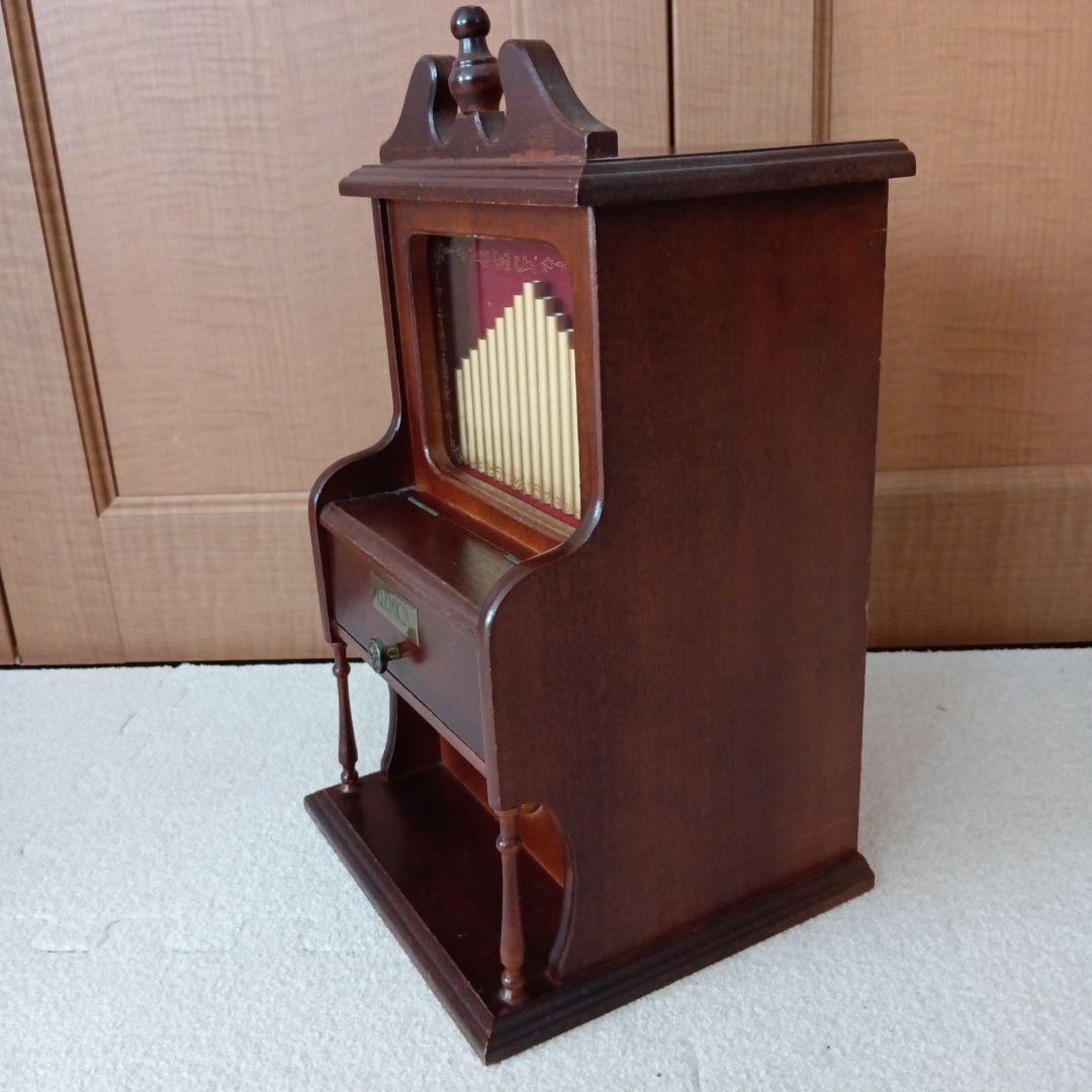 【昭和レトロ】 ELEMICA SANKYO オルゴール付き ジュエリーボックス 昭和レトロ SANKYO オルゴール付き 木製ジュエリーボックス 小物