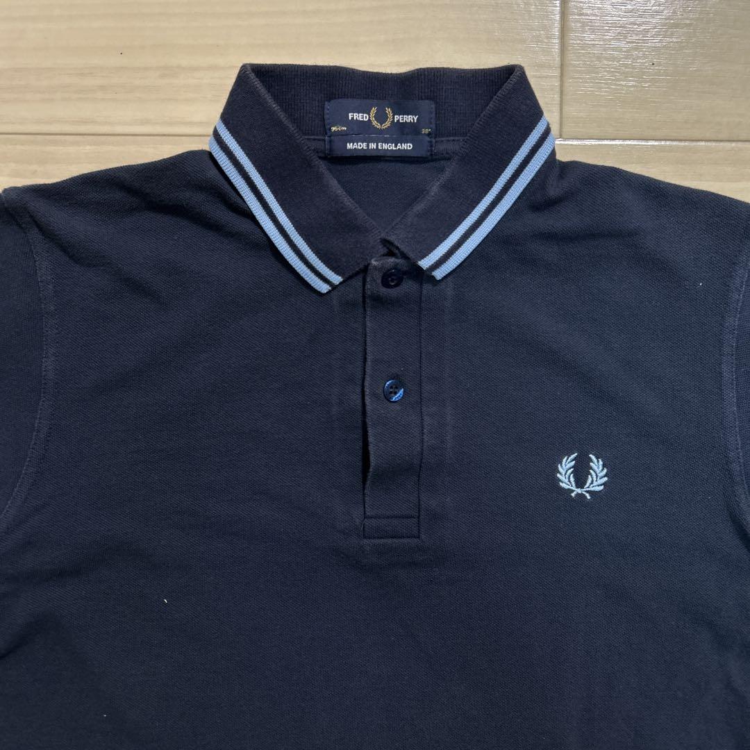 FRED PERRY ポロシャツ M12 ネイビー サイズ38
