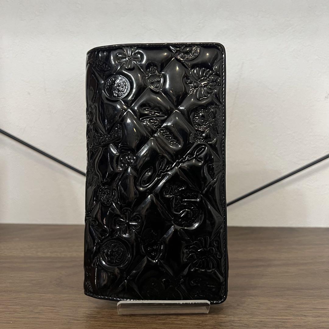 CHANEL アイコン　エンボス加工 ブラック 長財布