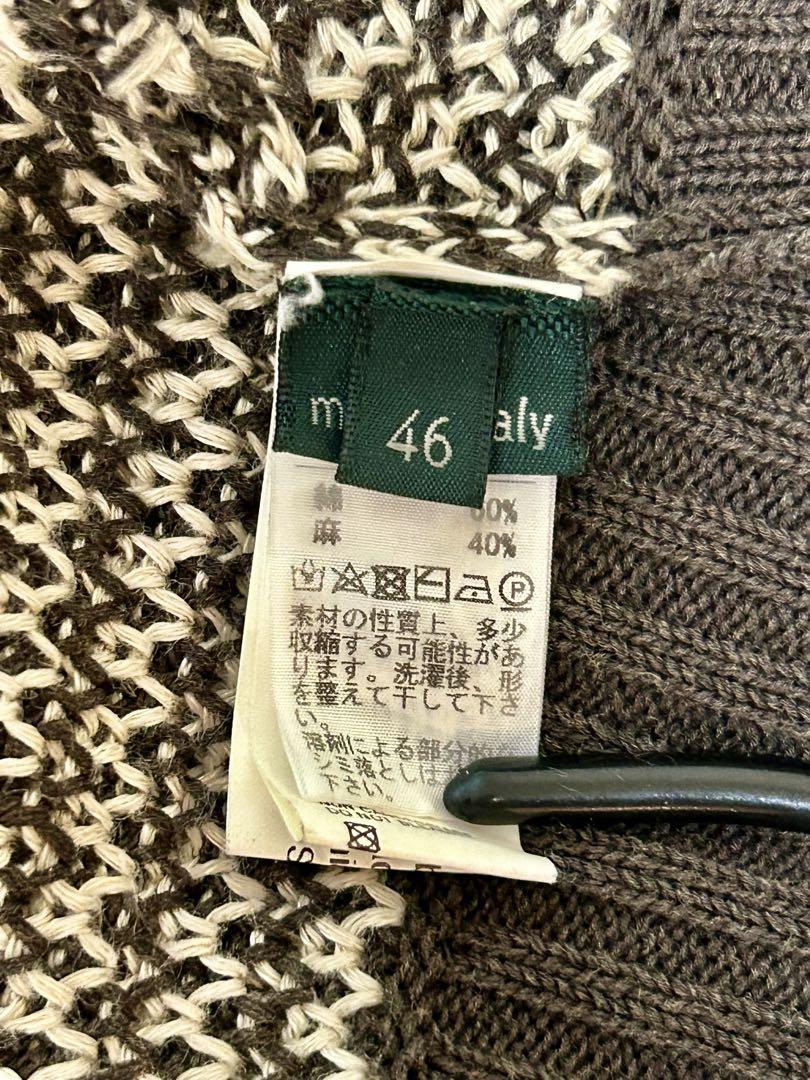 ZANONE CHIOTO スタンドカラーカーディガン イタリア リネンコットン