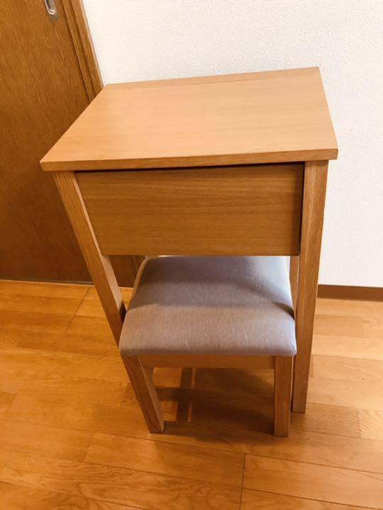 日本未入荷 無印良品 天然木(タモ材)ドレッサー 鏡台 - サイドテーブル