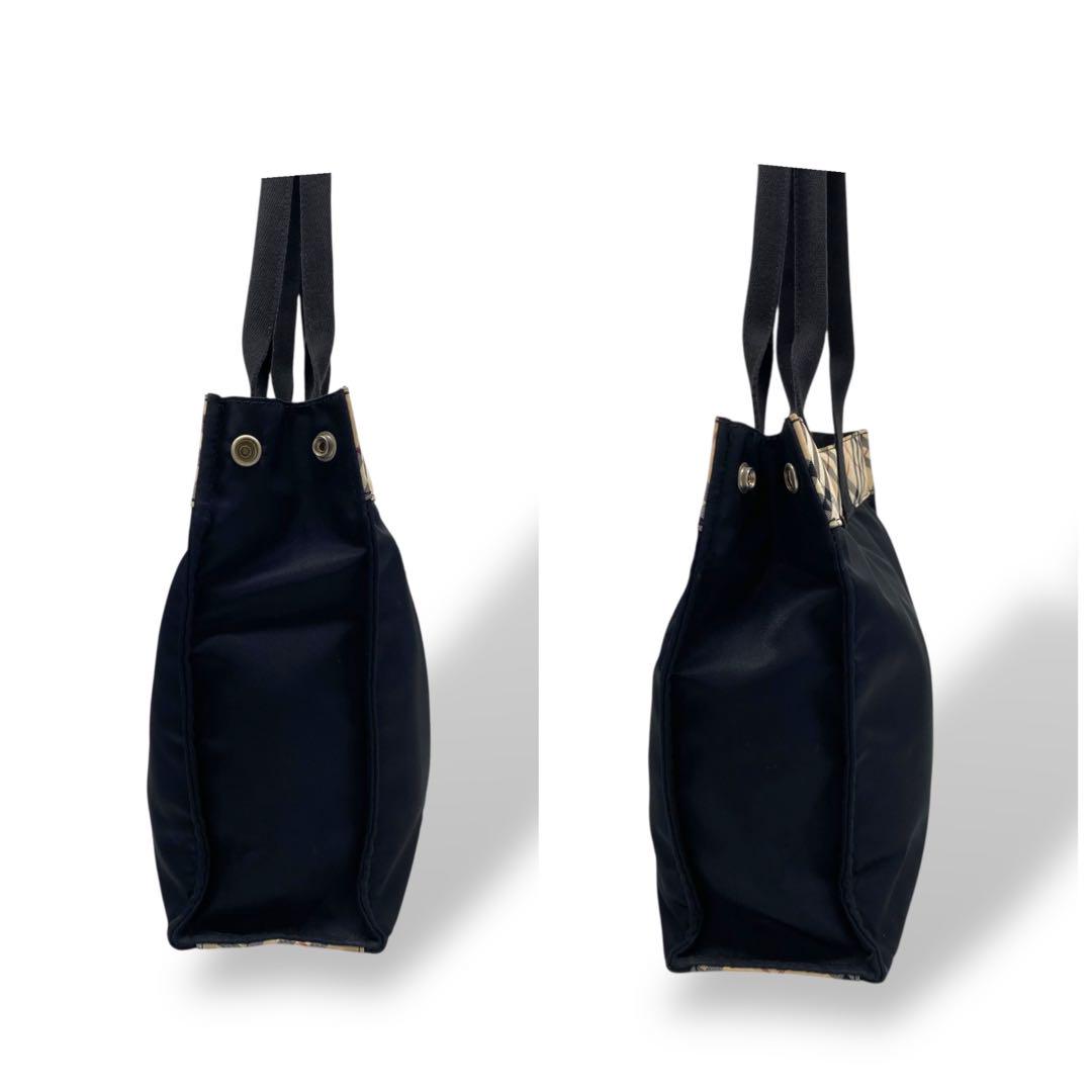 Burberry バーバリー　トートバッグ　肩掛け　ナイロン　ノバチェック　黒