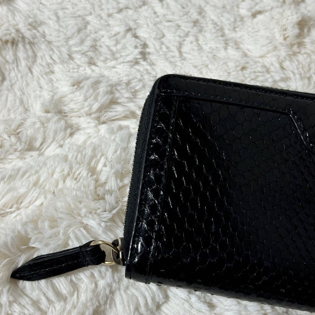 美品✨GUCCI グッチ　ダイアナ　パイソン　バンブー　長財布　レザー　ブラック