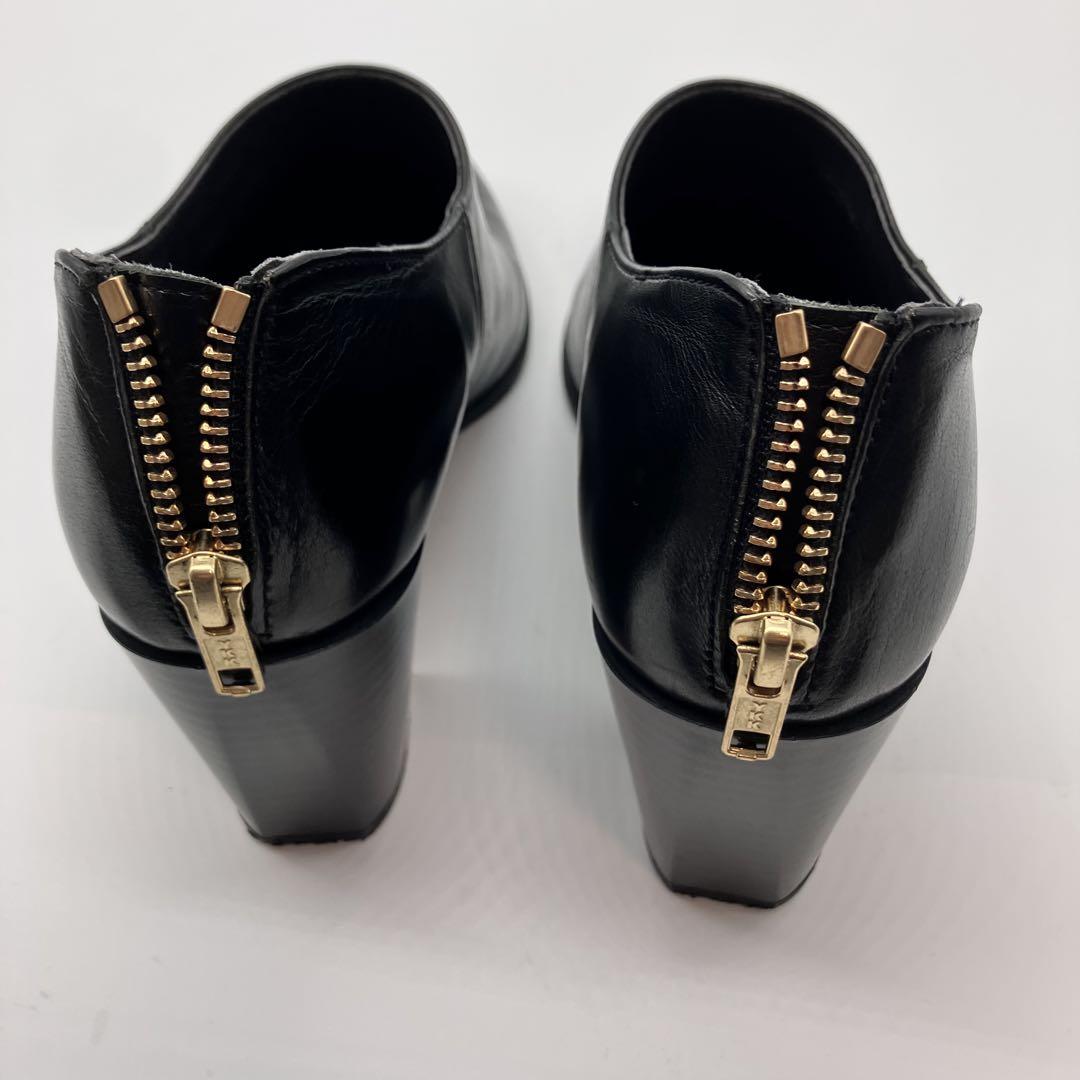 【美品】DIANA ダイアナ 本革 ショートブーティ 黒 23.5cm