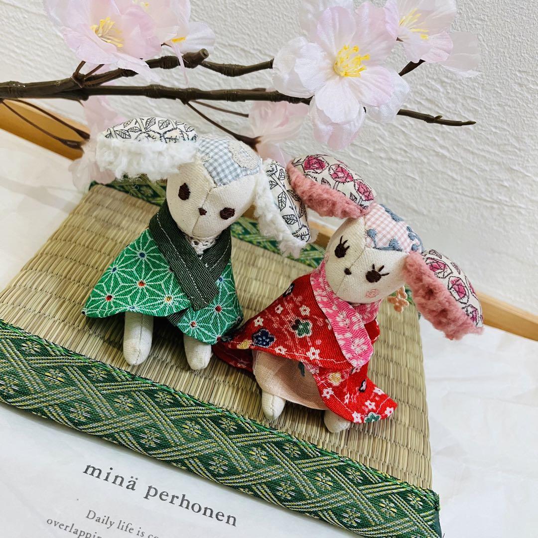 専用 うさぎさんの雛人形 ⚮̈﻿ ハンドメイド ミナペルホネン リバティ アウトレット 価格キッチン・日用品・その他 - うさぎの雛人形