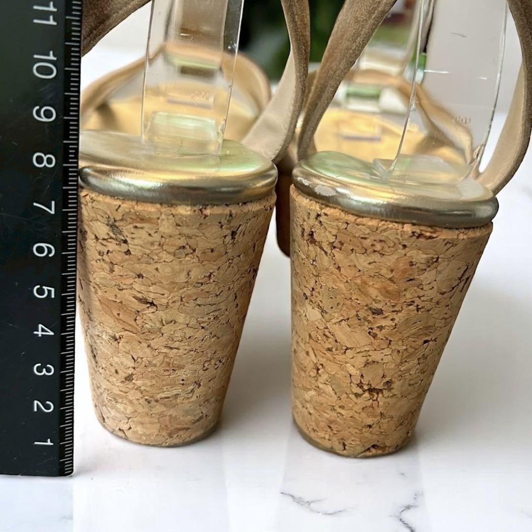 JIMMY CHOO Wedge sole cross strap sandal