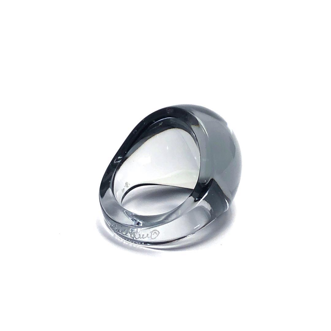 美品・箱付き】ラリック／カボション リング／13号／グレー系
