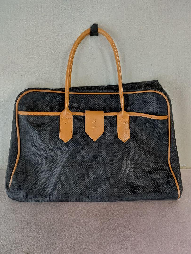 YSL ボストンバッグ 黒/オレンジ