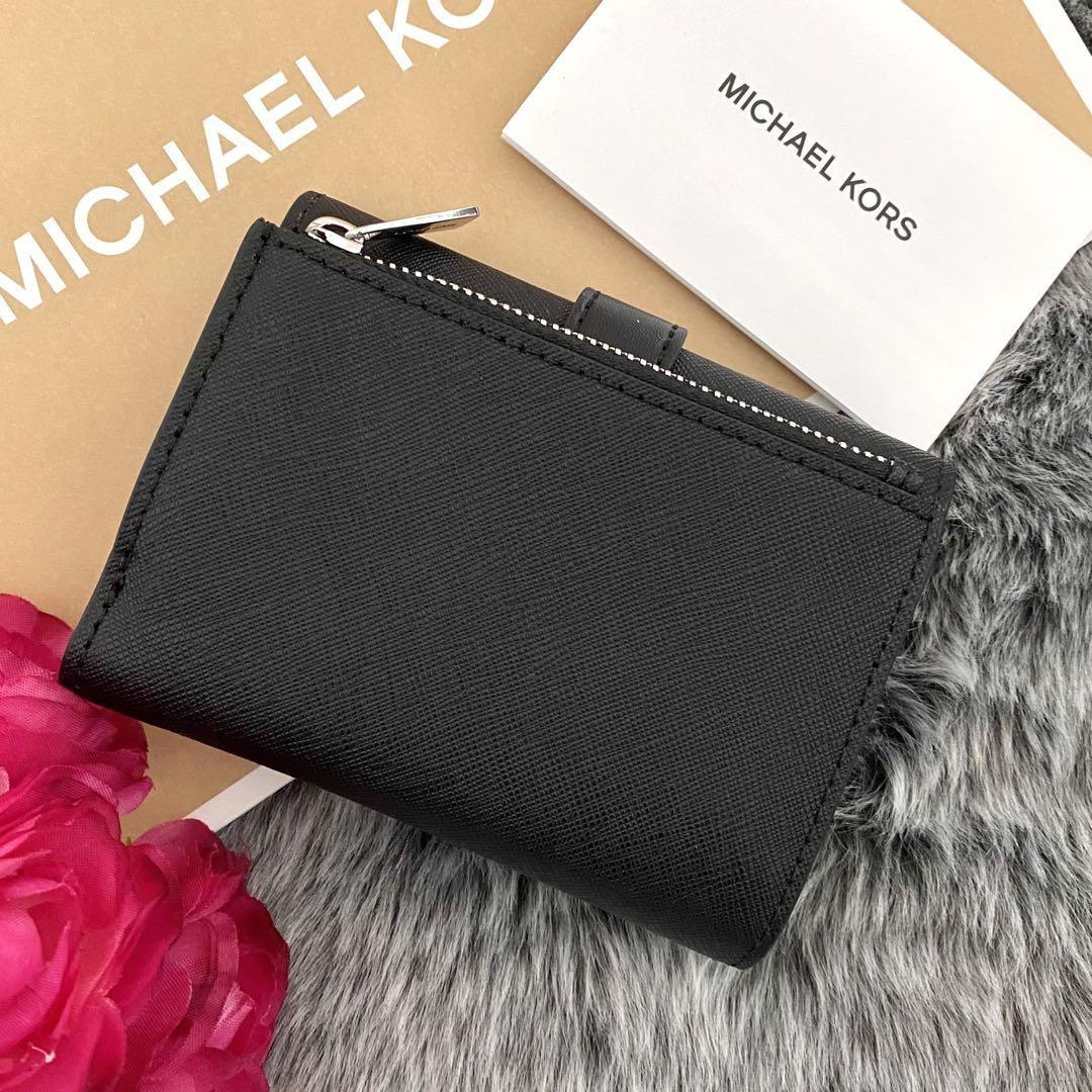新品☆MICHAEL KORS 折り財布 メンズ ブラック レザー 折り財布
