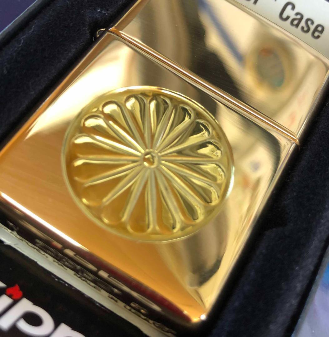 ジッポアーマーボディー直彫十六枚菊砲金ZIPPO