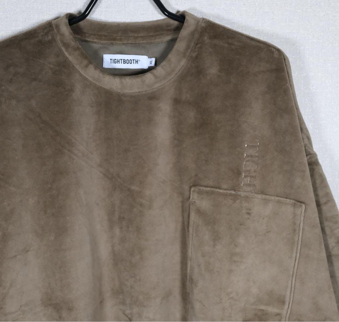 TIGHTBOOTH STRAIGHT UP VELOUR TシャツOLIVE