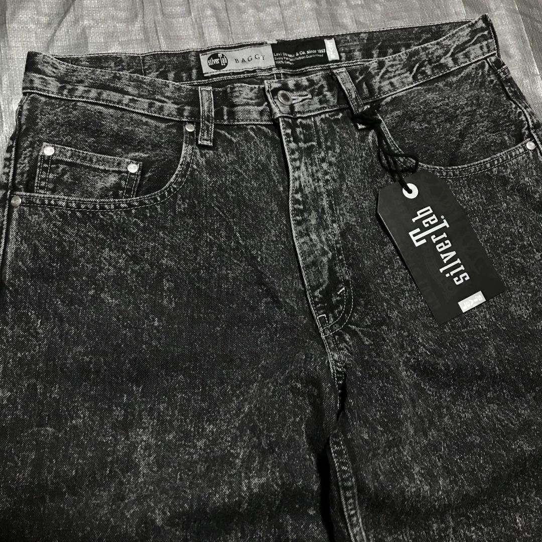 シルバータブ　バギー ブラックデニム 90s Levi'sリーバイス silverTabシルバータブ BAGGY ワンタック