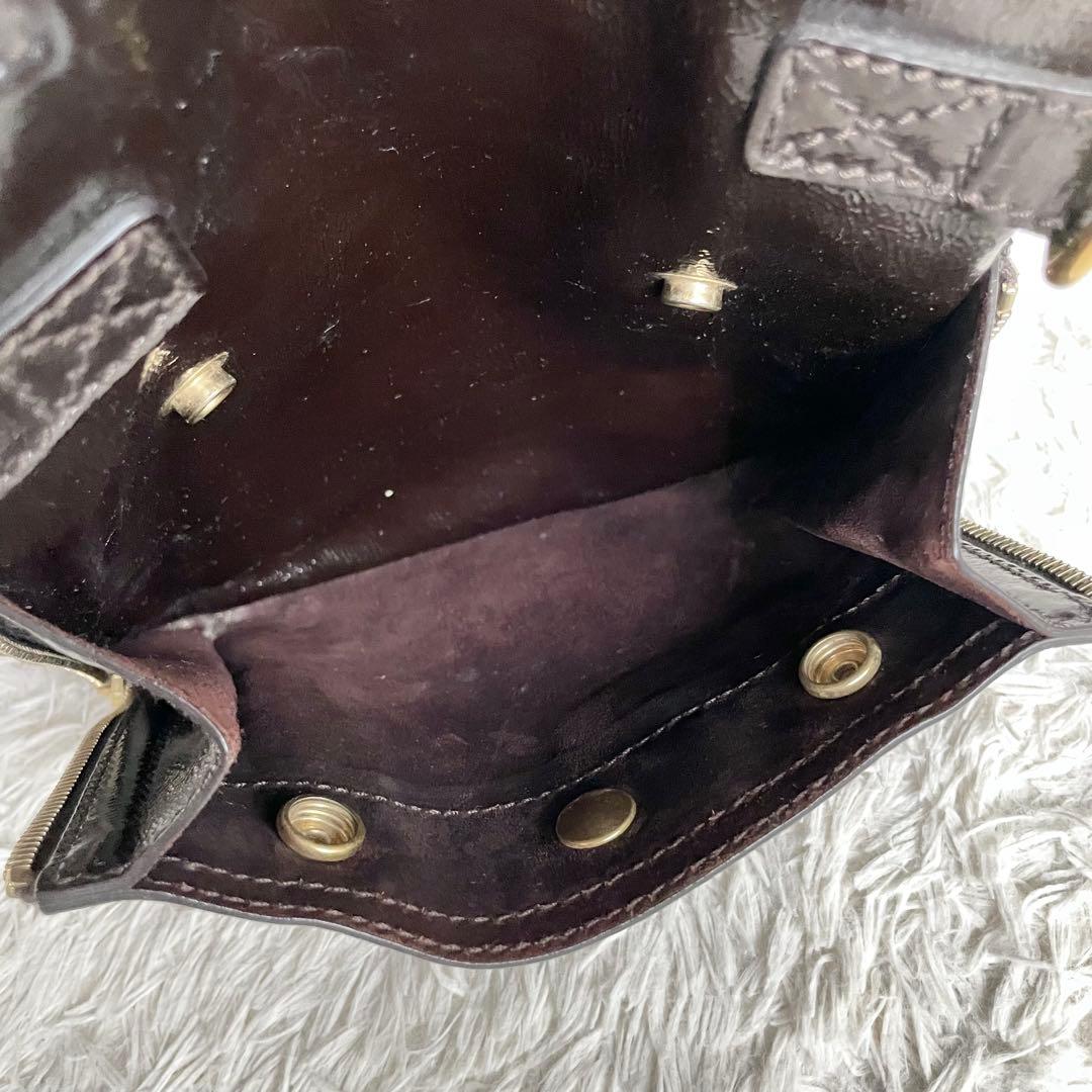 イヴサンローラン　ダウンタウン　トートバッグ　パテントレザー　金金具　肩掛け可