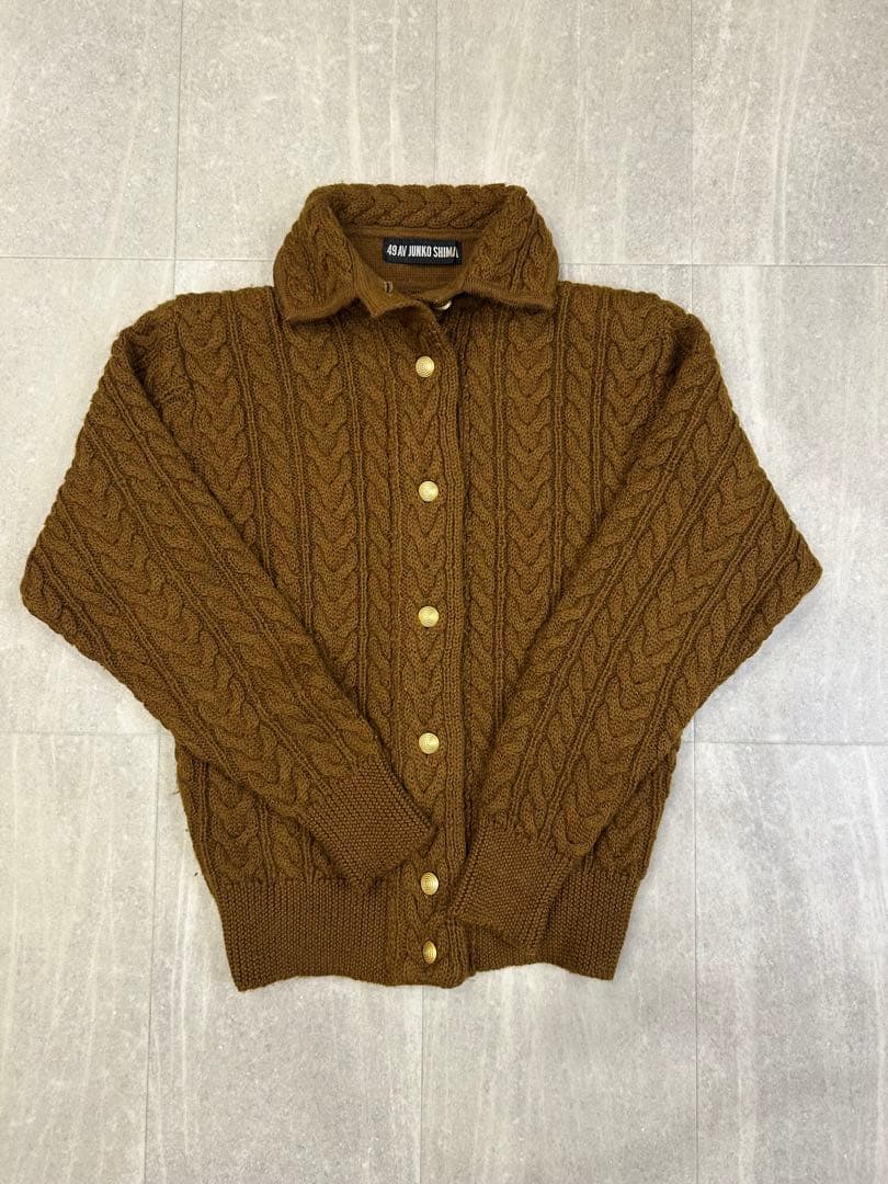 49 AV JUNKO SHIMADA ブラウン ケーブルニット 9号