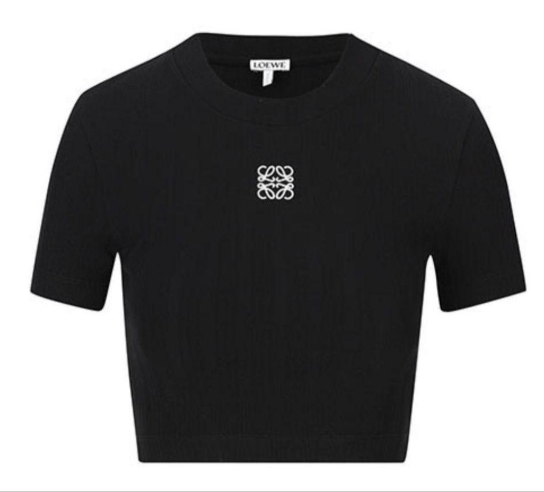 LOEWE/ロエベ/アナグラムクロップドTシャツ/トップス/新品タグ付き/黒 LOEWE/ロエベ/アナグラムクロップドTシャツ/トップス/新品タグ