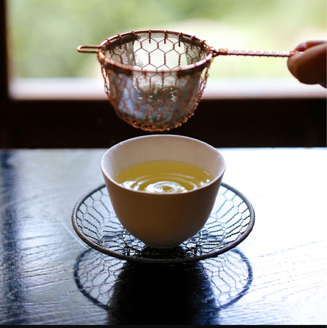 手編み茶托 いぶし銅