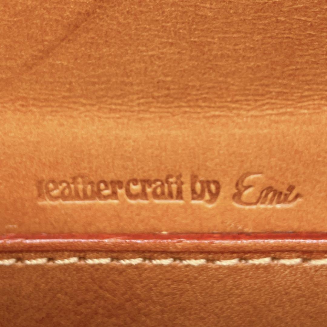 美品【Leather craft by Emi】ショルダーバッグ　レザー